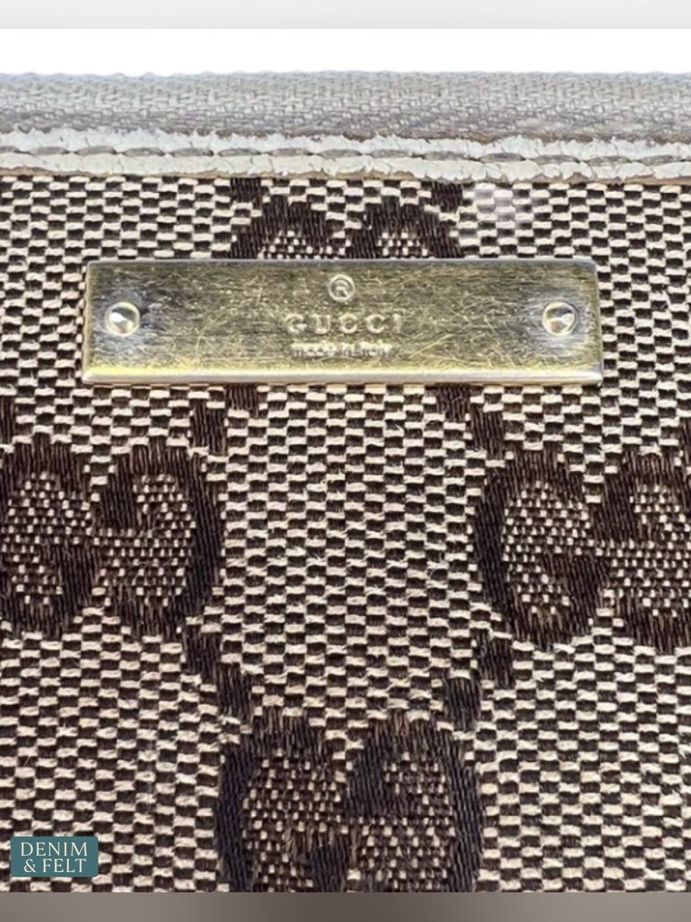 Gucci GG Monogram Zip Around Wallet Beige Ebony Canvas Logo Plate Organizer - Picture 16 of 16